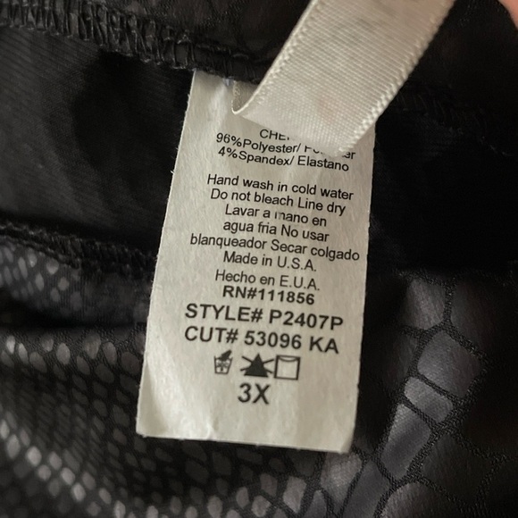 High Waist Leggings Snakeskin Print Black Size 3X - Picture 3 of 3